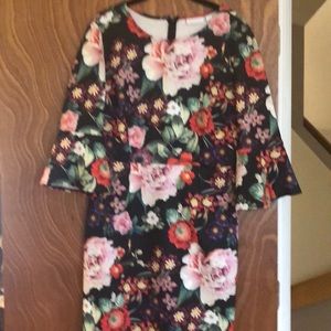 Floral bell sleeve dress.